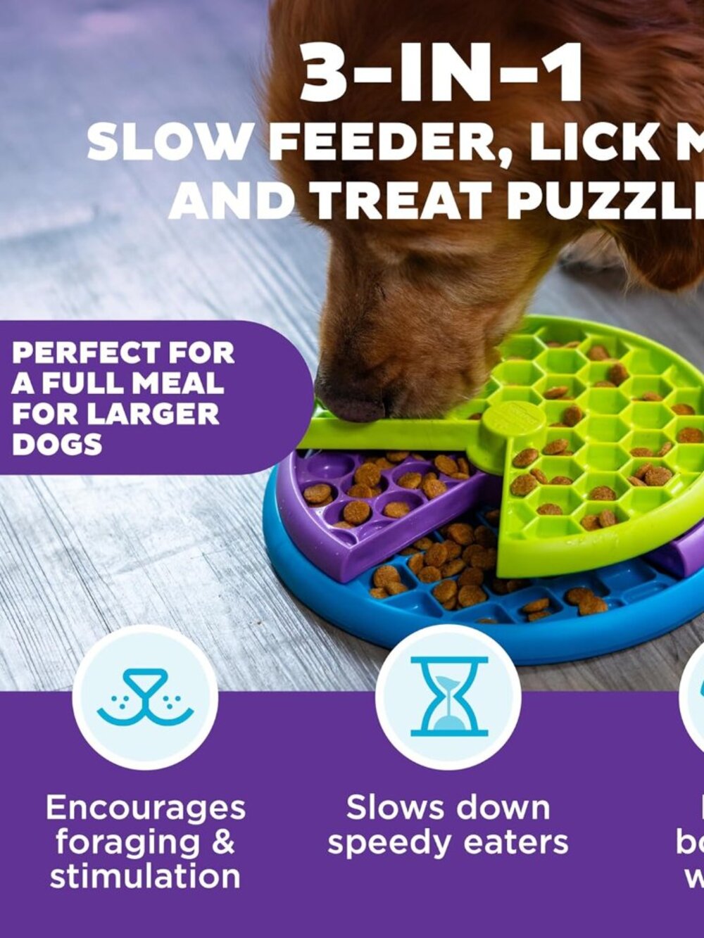 Outward Hound Lickin' Layers Interactive Puzzle Game & Slow Feeder, Multicolor